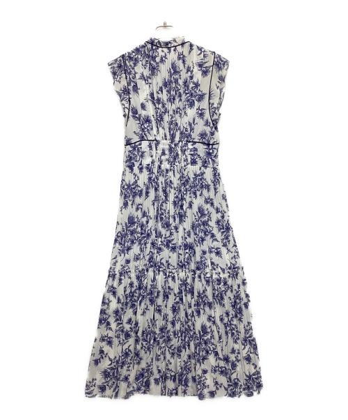 Snidel（スナイデル）Snidel (スナイデル) プリーツプリントワンピース ホワイト×ネイビー サイズ:SIZE 2の古着・服飾アイテム