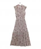 Snidelスナイデル）の古着「Sustainaフリルプリントワンピース」｜ピンク×ホワイト