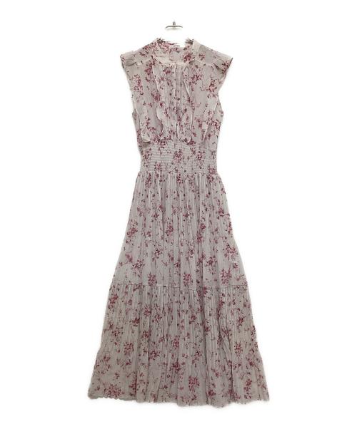 Snidel（スナイデル）Snidel (スナイデル) Sustainaフリルプリントワンピース ピンク×ホワイト サイズ:SIZE 2の古着・服飾アイテム