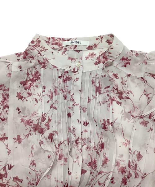 Snidel（スナイデル）Snidel (スナイデル) Sustainaフリルプリントワンピース ピンク×ホワイト サイズ:SIZE 2の古着・服飾アイテム