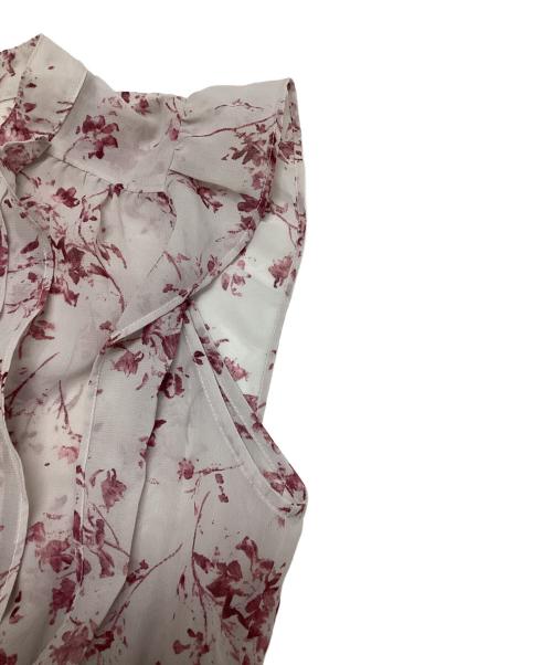 Snidel（スナイデル）Snidel (スナイデル) Sustainaフリルプリントワンピース ピンク×ホワイト サイズ:SIZE 2の古着・服飾アイテム