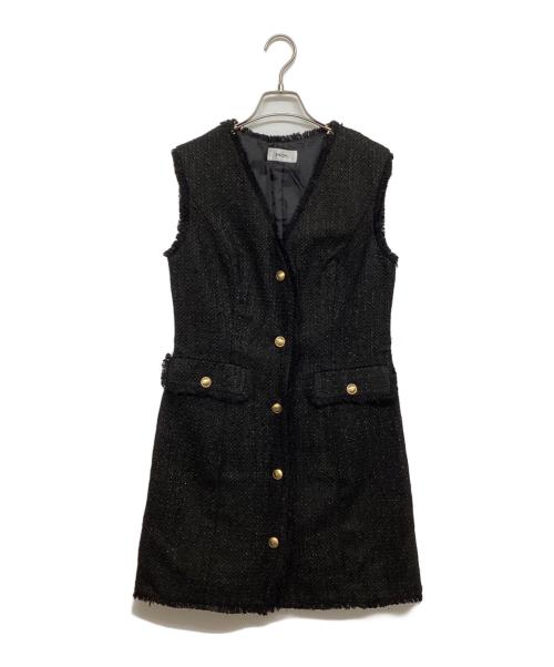 Snidel（スナイデル）Snidel (スナイデル) ツイードジレミニワンピース ブラック サイズ:SIZE 1の古着・服飾アイテム