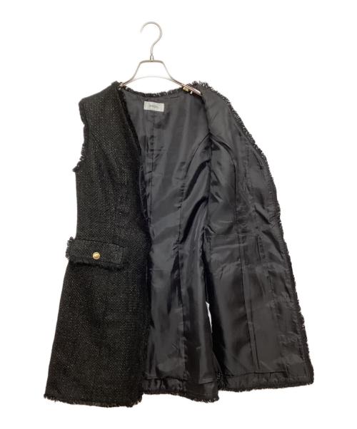 Snidel（スナイデル）Snidel (スナイデル) ツイードジレミニワンピース ブラック サイズ:SIZE 1の古着・服飾アイテム