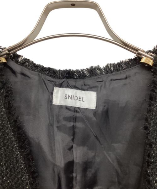 Snidel（スナイデル）Snidel (スナイデル) ツイードジレミニワンピース ブラック サイズ:SIZE 1の古着・服飾アイテム