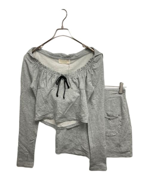 ANDMARY（アンドマリー）ANDMARY (アンドマリー) Gather frill set up グレー サイズ:SIZE FREEの古着・服飾アイテム