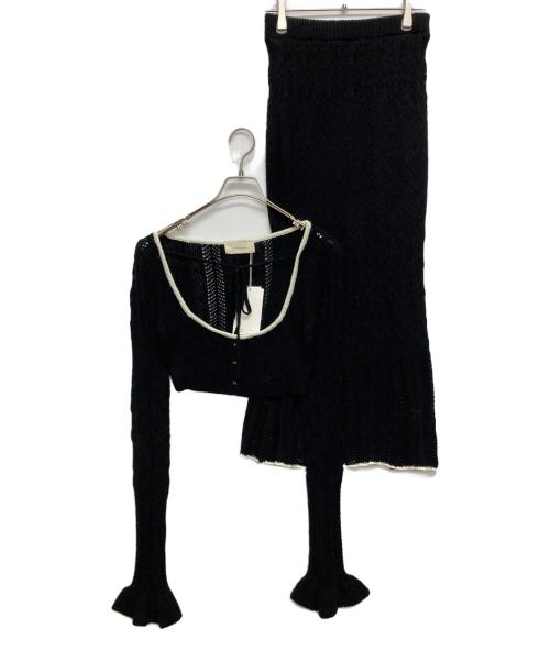 ANDMARY（アンドマリー）ANDMARY (アンドマリー) Sasha crochet set up/ニットセットアップ ブラック サイズ:SIZE FREEの古着・服飾アイテム