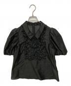 CELFORDセルフォード）の古着「フリルギャザーブラウス」｜ブラック