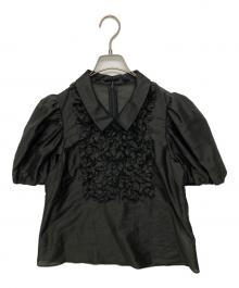 CELFORD（セルフォード）の古着「フリルギャザーブラウス」｜ブラック
