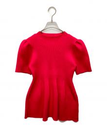 CELFORD（セルフォード）の古着「ハーフスリーブペプラムニットプルオーバー」｜ピンク