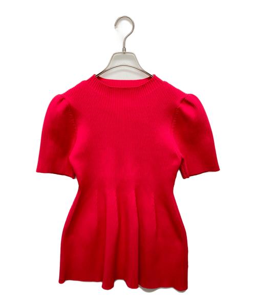 CELFORD（セルフォード）CELFORD (セルフォード) ハーフスリーブペプラムニットプルオーバー ピンク サイズ:SIZE 36の古着・服飾アイテム