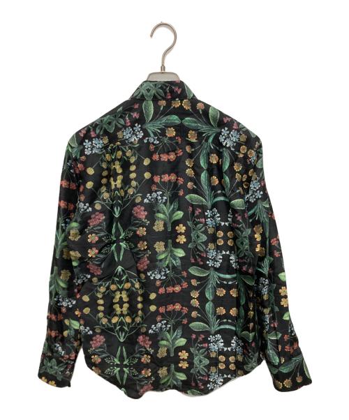 CABAN（キャバン）CABAN (キャバン) シルク パレルモフラワープリントレギュラーシャツ ブラック×グリーン サイズ:SIZE Sの古着・服飾アイテム