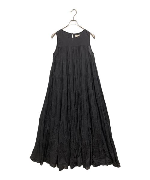 Spick and Span HYU100（スピック＆スパン）Spick and Span HYU100 (スピック＆スパン) ボイルティアードワンピース ブラック サイズ:SIZE 38の古着・服飾アイテム