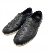 JIMMY CHOOジミーチュウ）の古着「スタースタッズスリッポン」｜ブラック