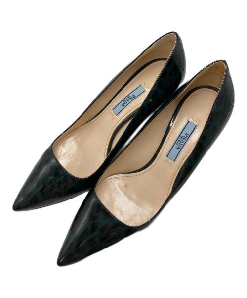 PRADA（プラダ）PRADA (プラダ) レオパードパテントパンプス グリーン サイズ:SIZE 36の古着・服飾アイテム