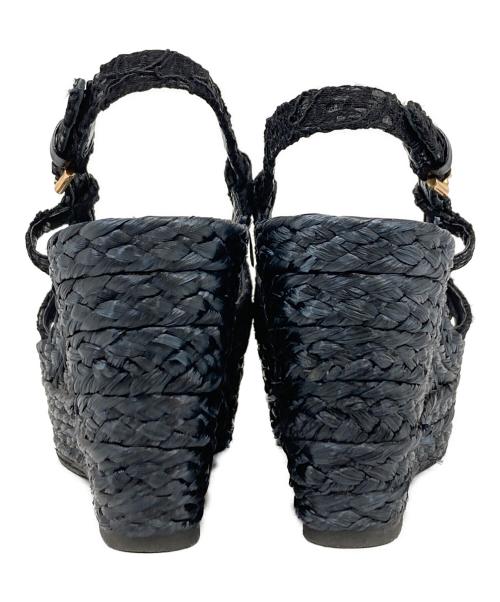 DOLCE & GABBANA（ドルチェ＆ガッバーナ）DOLCE & GABBANA (ドルチェ＆ガッバーナ) ウェッジソールサンダル ブラック サイズ:36の古着・服飾アイテム