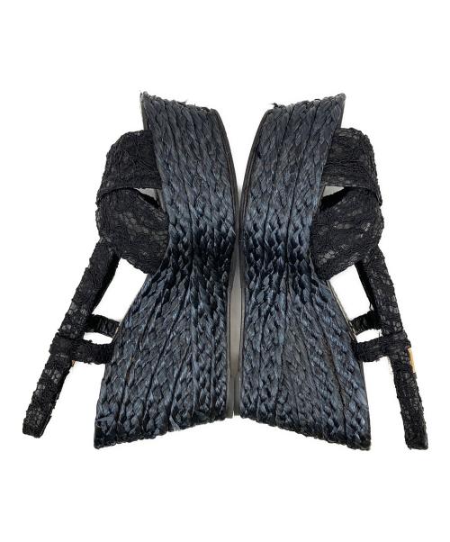 DOLCE & GABBANA（ドルチェ＆ガッバーナ）DOLCE & GABBANA (ドルチェ＆ガッバーナ) ウェッジソールサンダル ブラック サイズ:36の古着・服飾アイテム