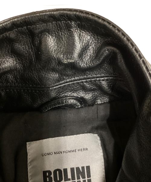 BOLINI（ボリーニ）BOLINI (ボリーニ) ジップアップレザージャケット ブラック サイズ:SIZE 50の古着・服飾アイテム