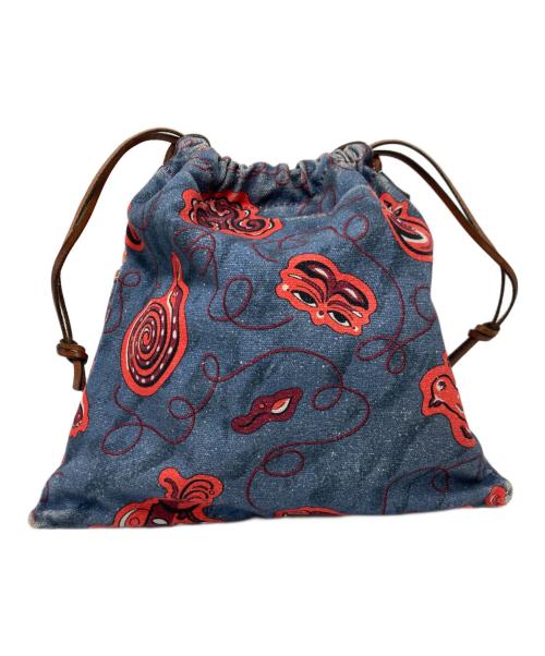 LOEWE（ロエベ）LOEWE (ロエベ) パウラスイビザ エスニック ポーチ ショルダーポーチ ネイビー×レッドの古着・服飾アイテム