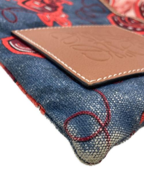 LOEWE（ロエベ）LOEWE (ロエベ) パウラスイビザ エスニック ポーチ ショルダーポーチ ネイビー×レッドの古着・服飾アイテム