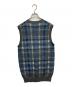 COMME des GARCONS HOMME (コムデギャルソン オム) チェックニットベスト ネイビー×グレー サイズ:SIZE L：8000円