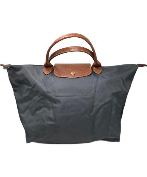 LONGCHAMP（ロンシャン）LONGCHAMP (ロンシャン) ル プリアージュ M トップハンドルバッグ ブラウン×ネイビー サイズ:不明の古着・服飾アイテム