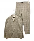 MAISON SPECIALメゾンスペシャル）の古着「チェックセットアップスーツ」｜ベージュ