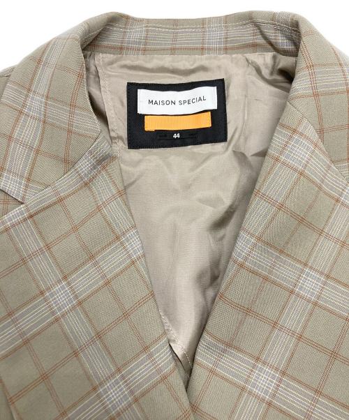 MAISON SPECIAL（メゾンスペシャル）MAISON SPECIAL (メゾンスペシャル) チェックセットアップスーツ ベージュ サイズ:SIZE 44の古着・服飾アイテム