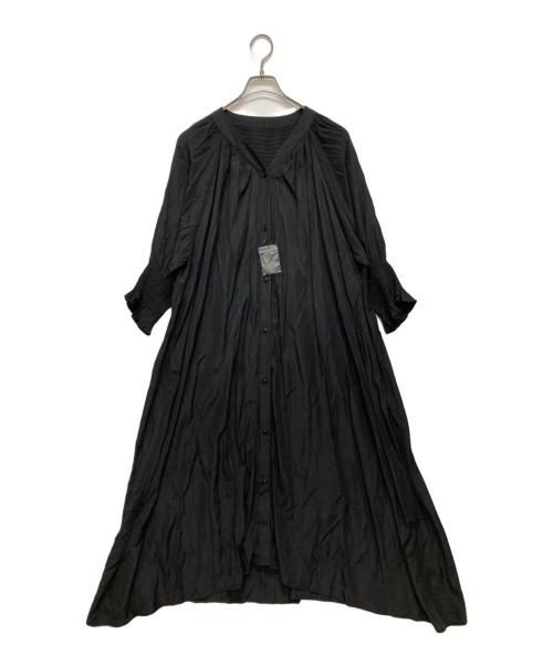 SUM1 STYLE（スミスタイル）SUM1 STYLE (スミスタイル) シャーリング前開きフレアロングワンピース ブラック サイズ:SIZE Freeの古着・服飾アイテム