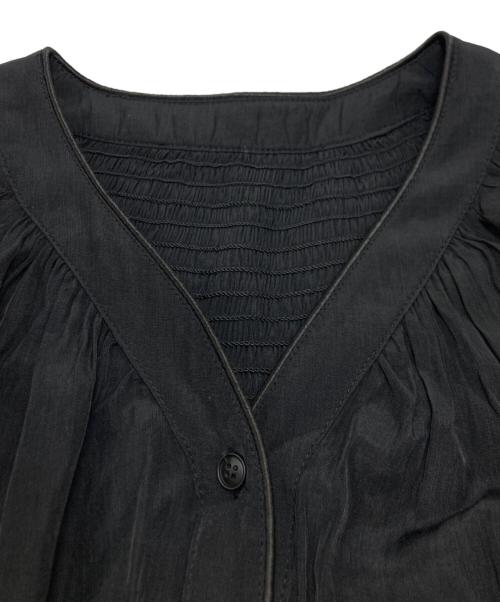 SUM1 STYLE（スミスタイル）SUM1 STYLE (スミスタイル) シャーリング前開きフレアロングワンピース ブラック サイズ:SIZE Freeの古着・服飾アイテム