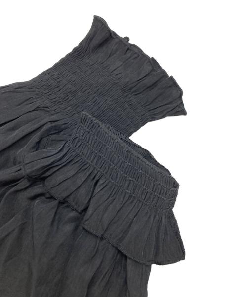 SUM1 STYLE（スミスタイル）SUM1 STYLE (スミスタイル) シャーリング前開きフレアロングワンピース ブラック サイズ:SIZE Freeの古着・服飾アイテム