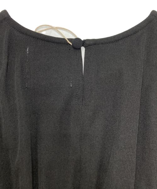 ear PAPILLONNER（イアパピヨネ）ear PAPILLONNER (イアパピヨネ) マキシ丈 シャーリングチェックロングワンピース ブラック×ホワイト サイズ:SIZE Freeの古着・服飾アイテム