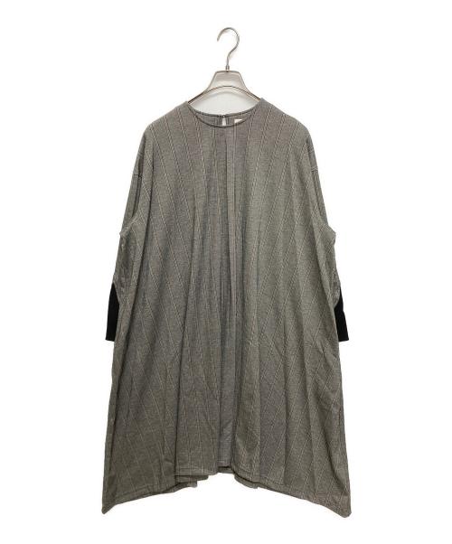 ear PAPILLONNER（イアパピヨネ）ear PAPILLONNER (イアパピヨネ) チェック柄ロングワンピース グレー サイズ:SIZE Freeの古着・服飾アイテム