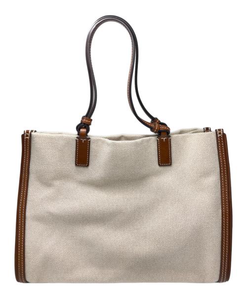 TORY BURCH（トリーバーチ）TORY BURCH (トリーバーチ) SMALL ELLA CANVAS TOTE アイボリー×ブラウン サイズ:実寸サイズをご参照下さい。の古着・服飾アイテム