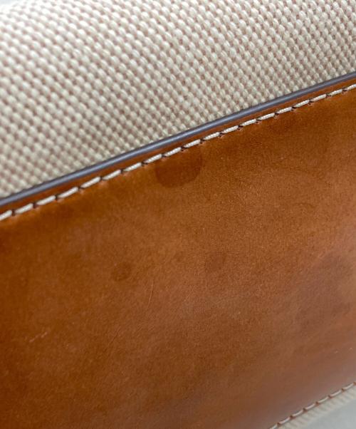 TORY BURCH（トリーバーチ）TORY BURCH (トリーバーチ) SMALL ELLA CANVAS TOTE アイボリー×ブラウン サイズ:実寸サイズをご参照下さい。の古着・服飾アイテム