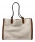 TORY BURCH (トリーバーチ) SMALL ELLA CANVAS TOTE アイボリー×ブラウン サイズ:実寸サイズをご参照下さい。：10000円