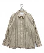 MHLエムエイチエル）の古着「WIDE STRIPE COTTON/シャツ」｜ベージュ