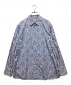 VALENTINOヴァレンティノ）の古着「VLTNモノグラムロゴ コットン シャツ」｜ブルー