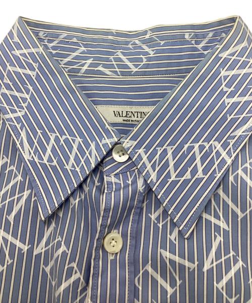 VALENTINO（ヴァレンティノ）VALENTINO (ヴァレンティノ) VLTNモノグラムロゴ コットン シャツ ブルー サイズ:SIZE 42の古着・服飾アイテム