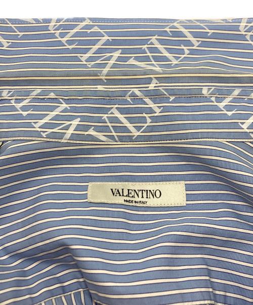 VALENTINO（ヴァレンティノ）VALENTINO (ヴァレンティノ) VLTNモノグラムロゴ コットン シャツ ブルー サイズ:SIZE 42の古着・服飾アイテム