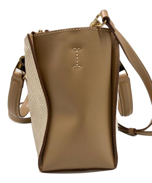 IACUCCI（イアクッチ）IACUCCI (イアクッチ) パイソン柄2WAYバッグ ブラウン×ベージュの古着・服飾アイテム