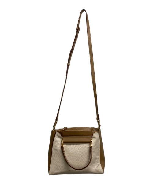 IACUCCI（イアクッチ）IACUCCI (イアクッチ) パイソン柄2WAYバッグ ブラウン×ベージュの古着・服飾アイテム