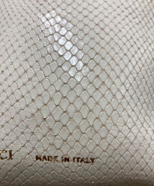 IACUCCI（イアクッチ）IACUCCI (イアクッチ) パイソン柄2WAYバッグ ブラウン×ベージュの古着・服飾アイテム