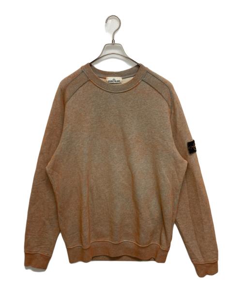 STONE ISLAND（ストーンアイランド）STONE ISLAND (ストーンアイランド) ガーメントダ ロゴワッペンスウェット ブラウン サイズ:SIZE XLの古着・服飾アイテム