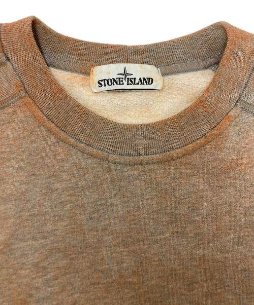 STONE ISLAND（ストーンアイランド）STONE ISLAND (ストーンアイランド) ガーメントダ ロゴワッペンスウェット ブラウン サイズ:SIZE XLの古着・服飾アイテム