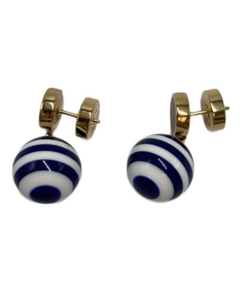 MIU MIU（ミュウミュウ）MIU MIU (ミュウミュウ) メタル&パールピアス ネイビー×ホワイト サイズ:不明の古着・服飾アイテム