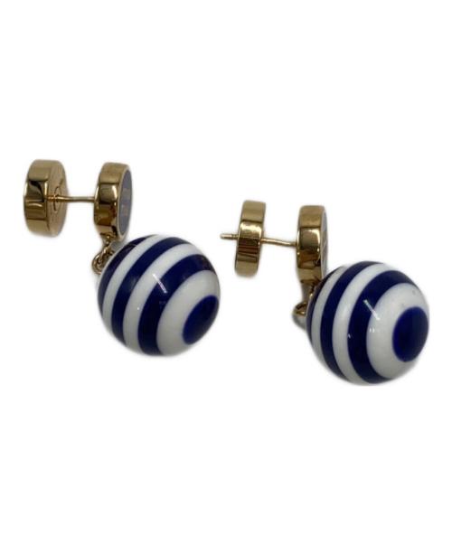 MIU MIU（ミュウミュウ）MIU MIU (ミュウミュウ) メタル&パールピアス ネイビー×ホワイト サイズ:不明の古着・服飾アイテム