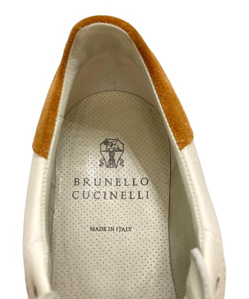 BRUNELLO CUCINELLI（ブルネロクチネリ）BRUNELLO CUCINELLI (ブルネロクチネリ) グレインカーフスキン スニーカー ホワイト サイズ:SIZE 39の古着・服飾アイテム