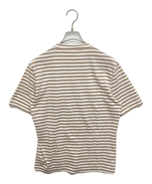 BRUNELLO CUCINELLI（ブルネロクチネリ）BRUNELLO CUCINELLI (ブルネロクチネリ) ボーダーTシャツ ベージュ×ホワイト サイズ:SIZE Mの古着・服飾アイテム