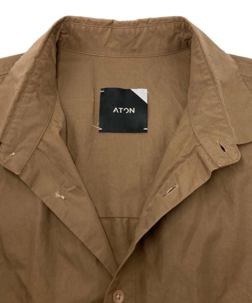 ATON（エイトン）ATON (エイトン) オーバーサイズシャツ ブラウン サイズ:SIZE 06の古着・服飾アイテム