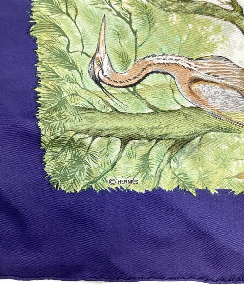 HERMES（エルメス）HERMES (エルメス) カレ90 アイボリー×ネイビーの古着・服飾アイテム